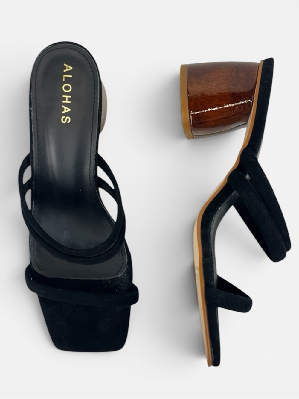 Alohas Indiana Strappy Slides Women 8 in Black